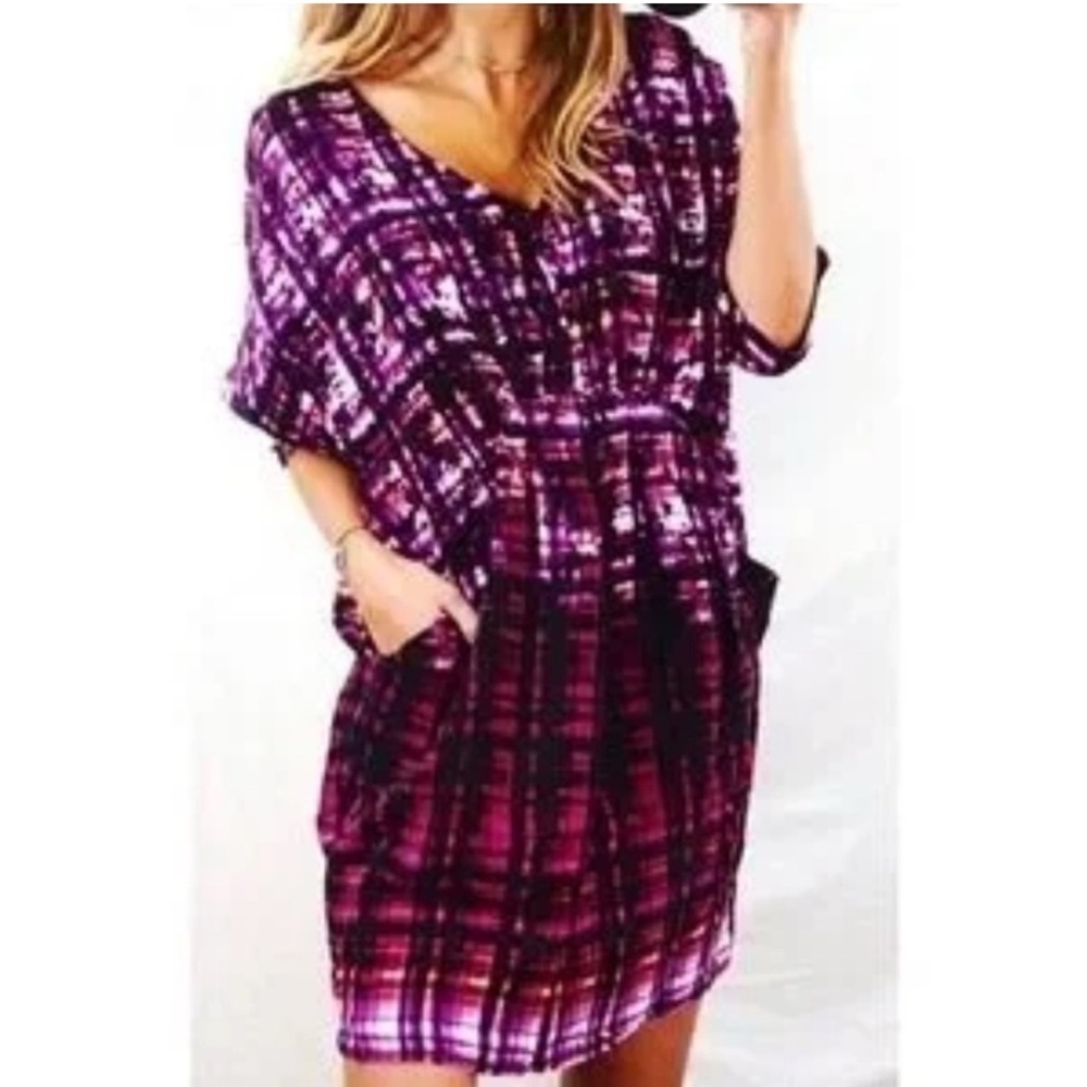 Anthropologie Maeve Petal Palette Cocoon Dolman Sleeve Draped Dress Pockets Sz S